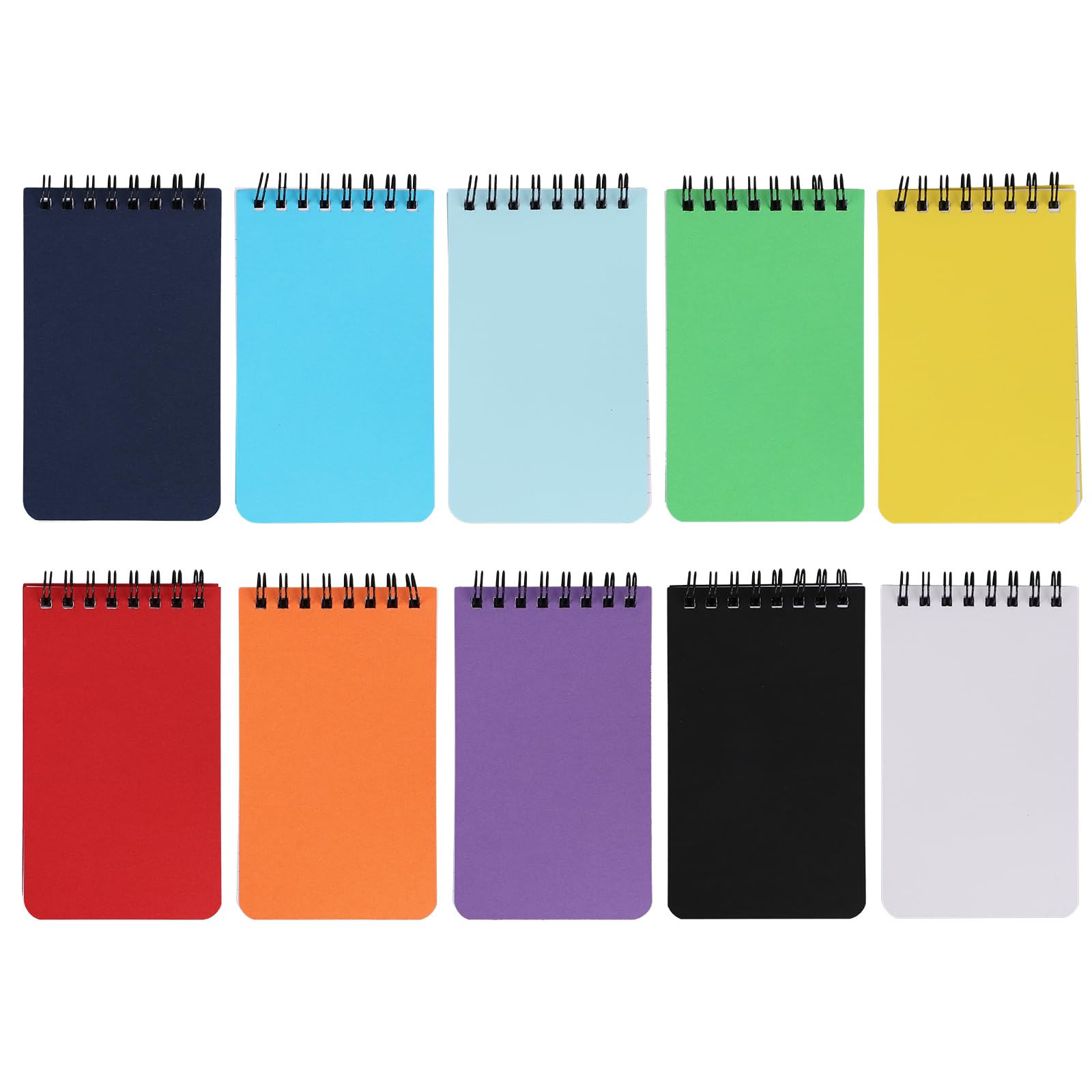 JESIFFY Pocket Notebook 10 Pack, Small Notebook, A7 Notebook Mini Note Pads Pocket Size Ruled Spiral Notepad with Colorful Covers for Office, School & Daily Use