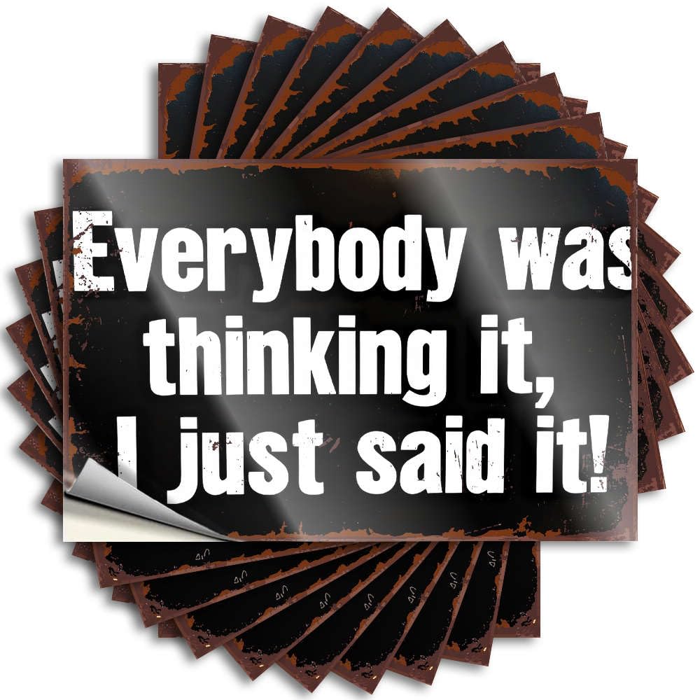 Lettering Sticker Cocoa Custom Stickers, Hat Waterproof Everybody was Thinking It, I Just Said It! for Hydro Flask | Half Vinyl Decals for Ideas Holiday Gift(12X18CM)