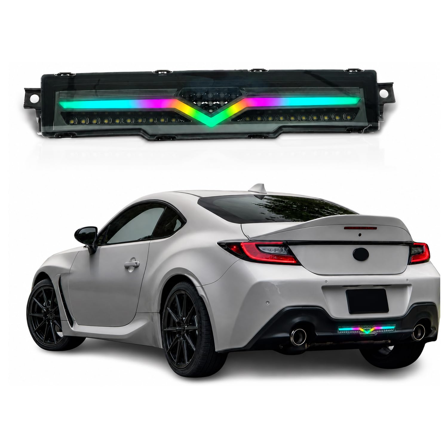 Archaic Światło tylnego zderzaka RGB kompatybilne z Toyota GR86 Subaru Brz 2022-2023, z sekwencyjnym kierunkowskazem, animacją RGB DRL