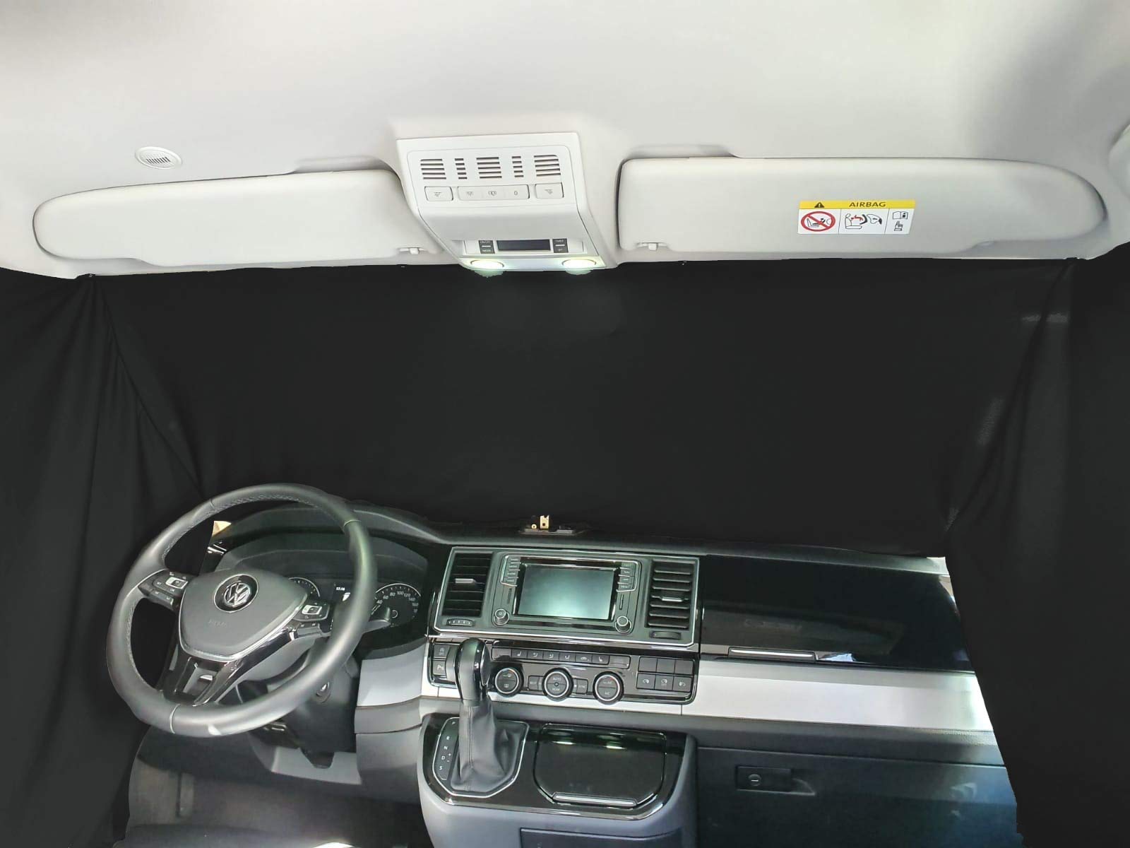 BREMER SITZBEZÜGE Osłona przeciwsłoneczna na przednią szybę, zasłona do kabiny kierowcy, kompatybilna z Renault Master 2 od 1997-2010, czarna