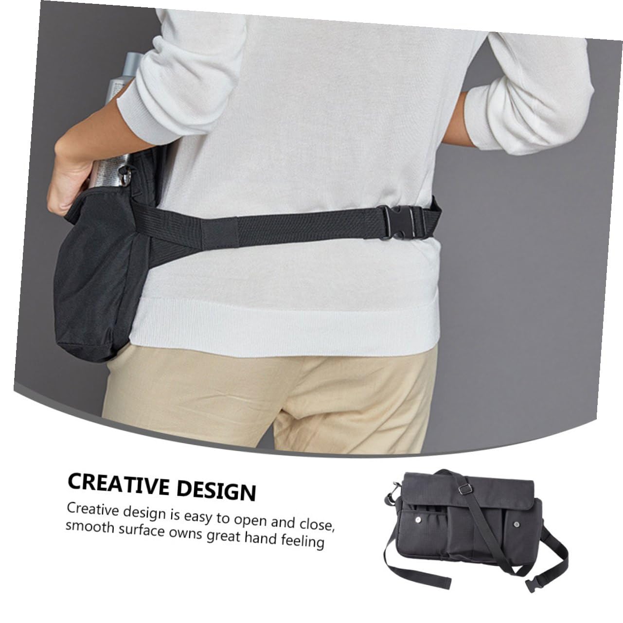 Angoily Borsa Porta Pennelli da Trucco in Tela Resistente Custodia Organizer Cosmetici da Cintura Portatile Ampia Capacità per Make-Up e Accessori