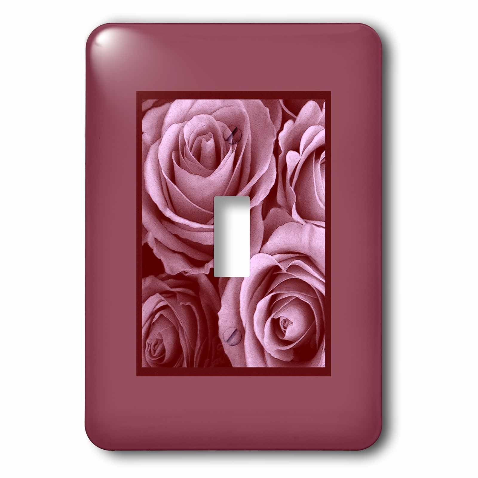Interrupteur de décoration romantique motif roses et cadre mauve pour chambre