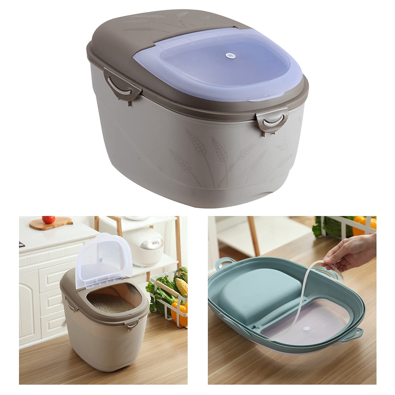 Luftdichter Vorratsbehälter Für Reis & Mehl - 20 Kg Kapazität, Transparent, Mit Schüttöffnung