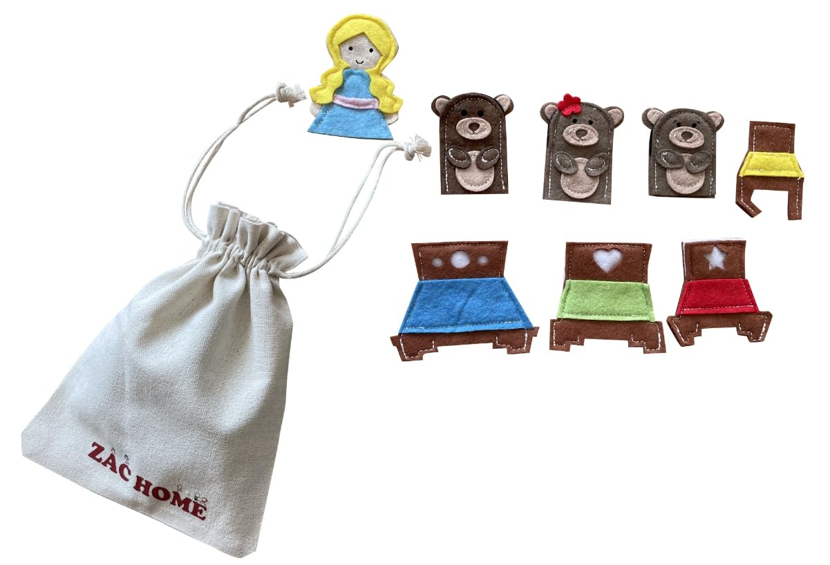 Sponsored Ad – Children's Storytelling Finger Puppet Set Goldilocks and the Three Bears Story