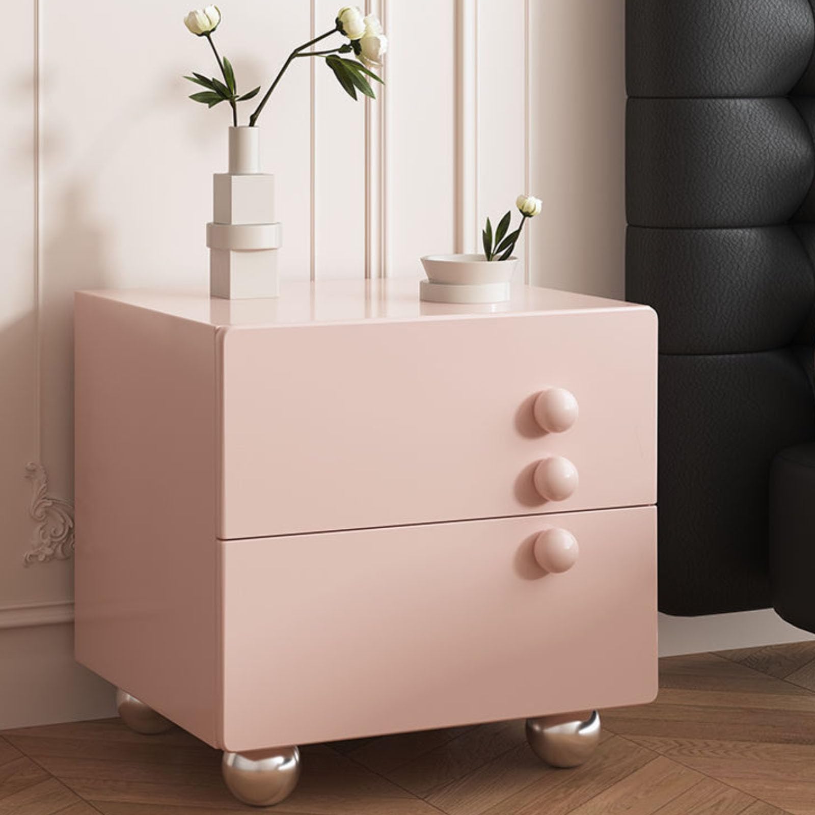Table de nuit en bois style crème idéale pour chambre cocon