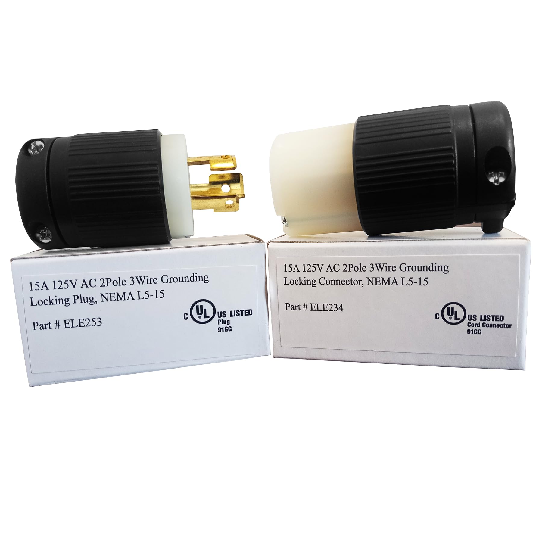 OCS Parts NEMA L5-15 Locking Plug and Connector Set | 120/208V
