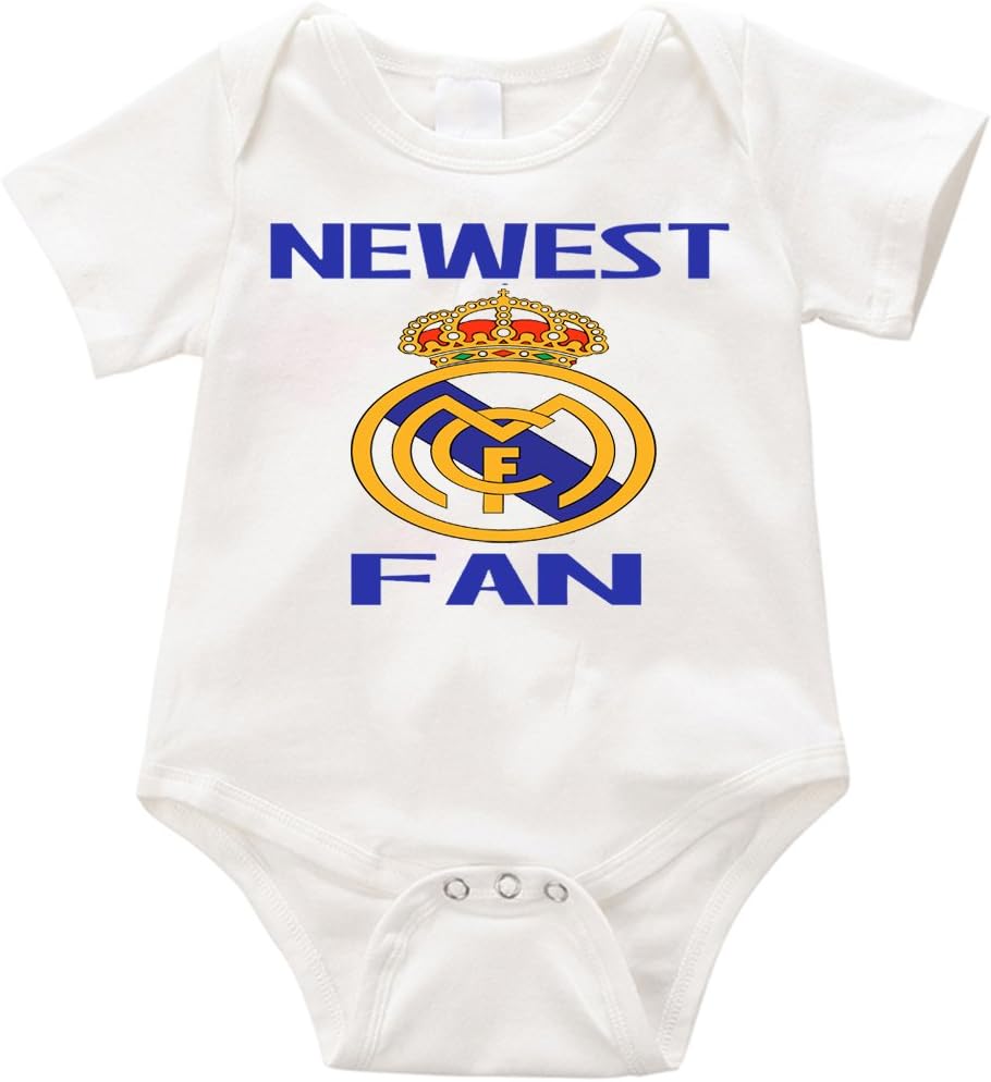 Anicelook Newest real Madrid fan infant romper onesie creeper (6-12months, White)
