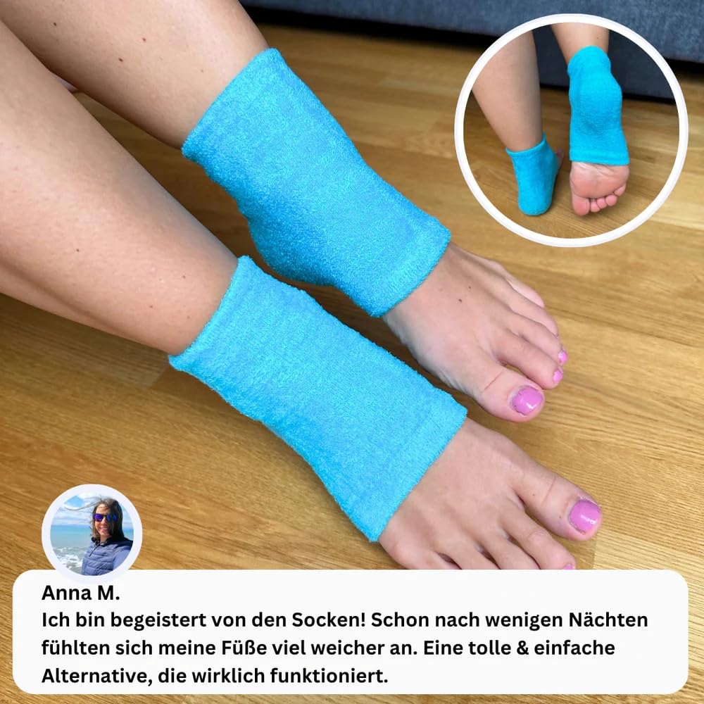 Nuwelo's Hydra Fersen-Socken für Hornhaut, 2x Weiche Gel-Fersensocken, Moisturizing Flauschige Socks (1 Paar)
