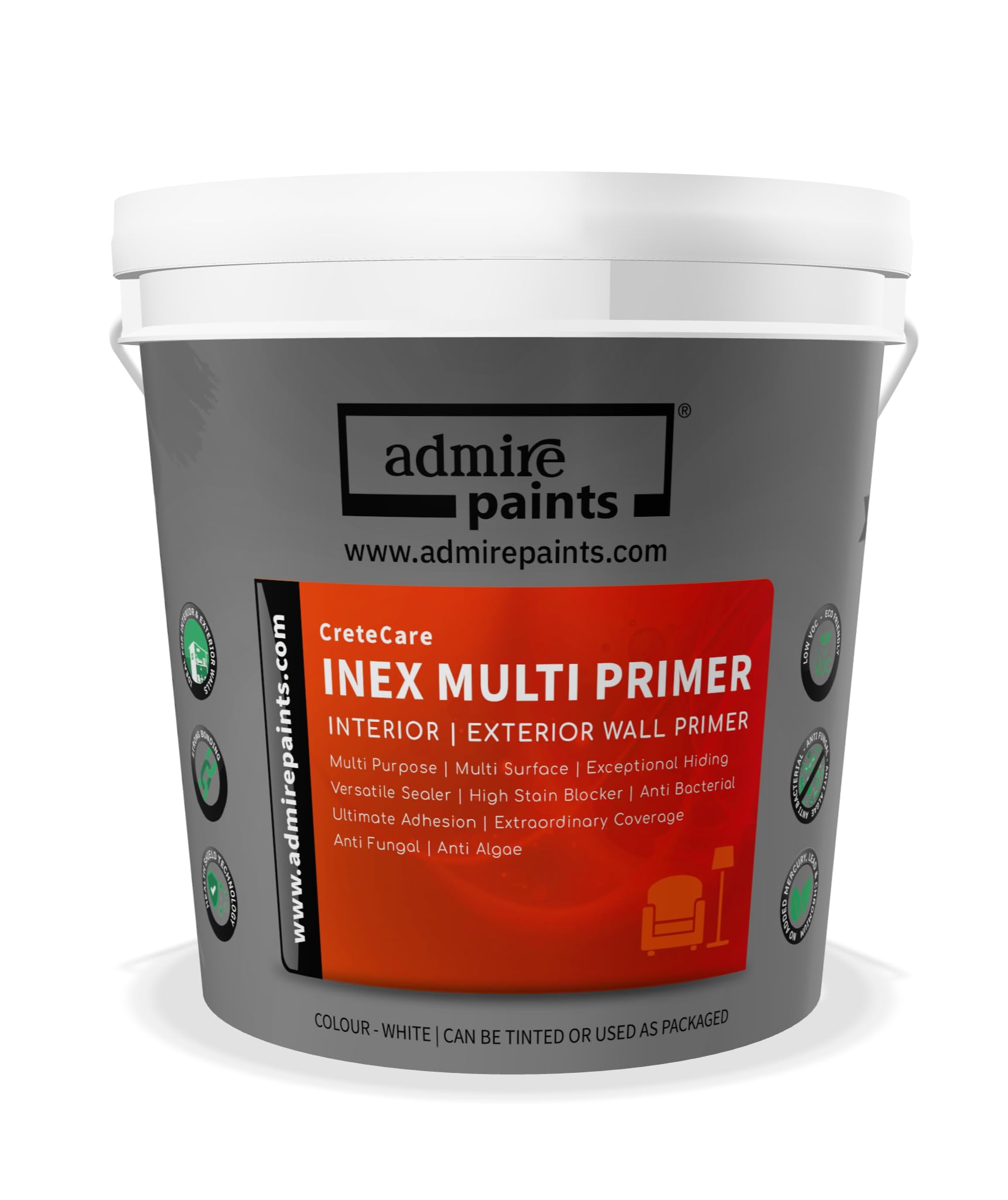 ADMIRE PAINTS INEX 2-in-1 Multi-Purpose Acrylic Primer - 10 Litres | Versatile Sealer for Interior & Exterior Walls | High Stain Blocking & Anti-Bacterial Properties | Exceptional Adhesion & Coverage | Multi-Surface Use | Fungal & Anti-Algae Resistan (B0D9898GVJ) Amazon Price History, Amazon Price Tracker