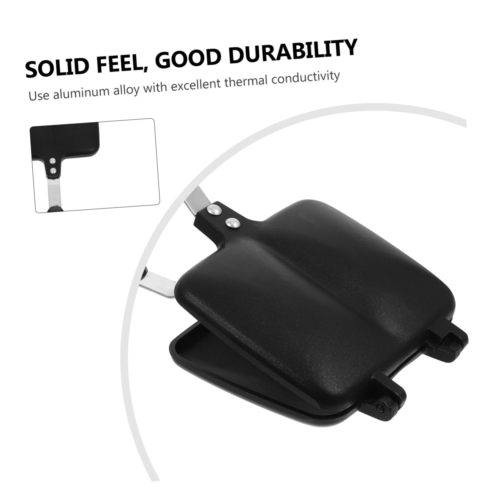 Aluminium Sandwich Backform mit Antihaftbeschichtung Doppelseitige Bratpfanne für Toaster und Brot Vielseitig in Küche Einsetzbar Schwarz und Robust
