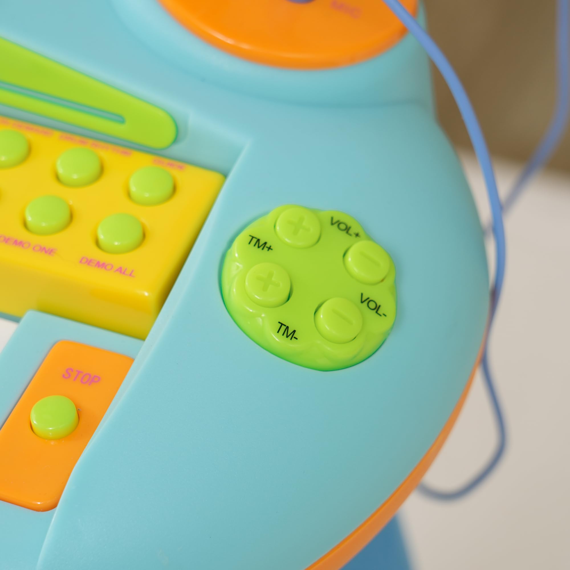 AIYAPLAY Piano Enfant Électronique Clavier 37 Touches Micro 3 à 6 Ans Bleu | Tabouret, Lumière LED, Fonction d'Enregistrement et de Relecture, Instrument de Musique Enfant