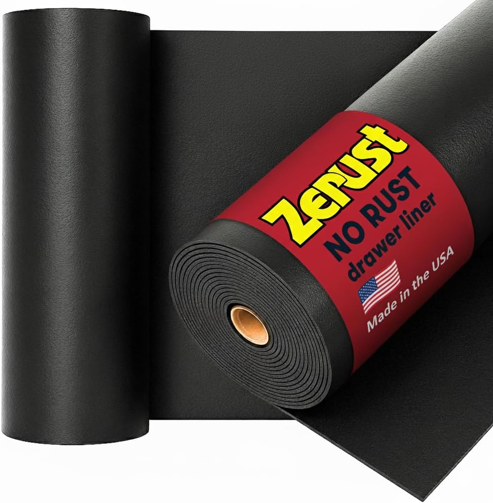 Zerust No Rust Tool Box Drawer Liner – Anti-Rust, Non-Slip Tool Box Liner Roll, 24" x 240", Cut-to-Fit Toolbox Drawer Liners for Drawers, Cabinets & Shelves – Made in USA