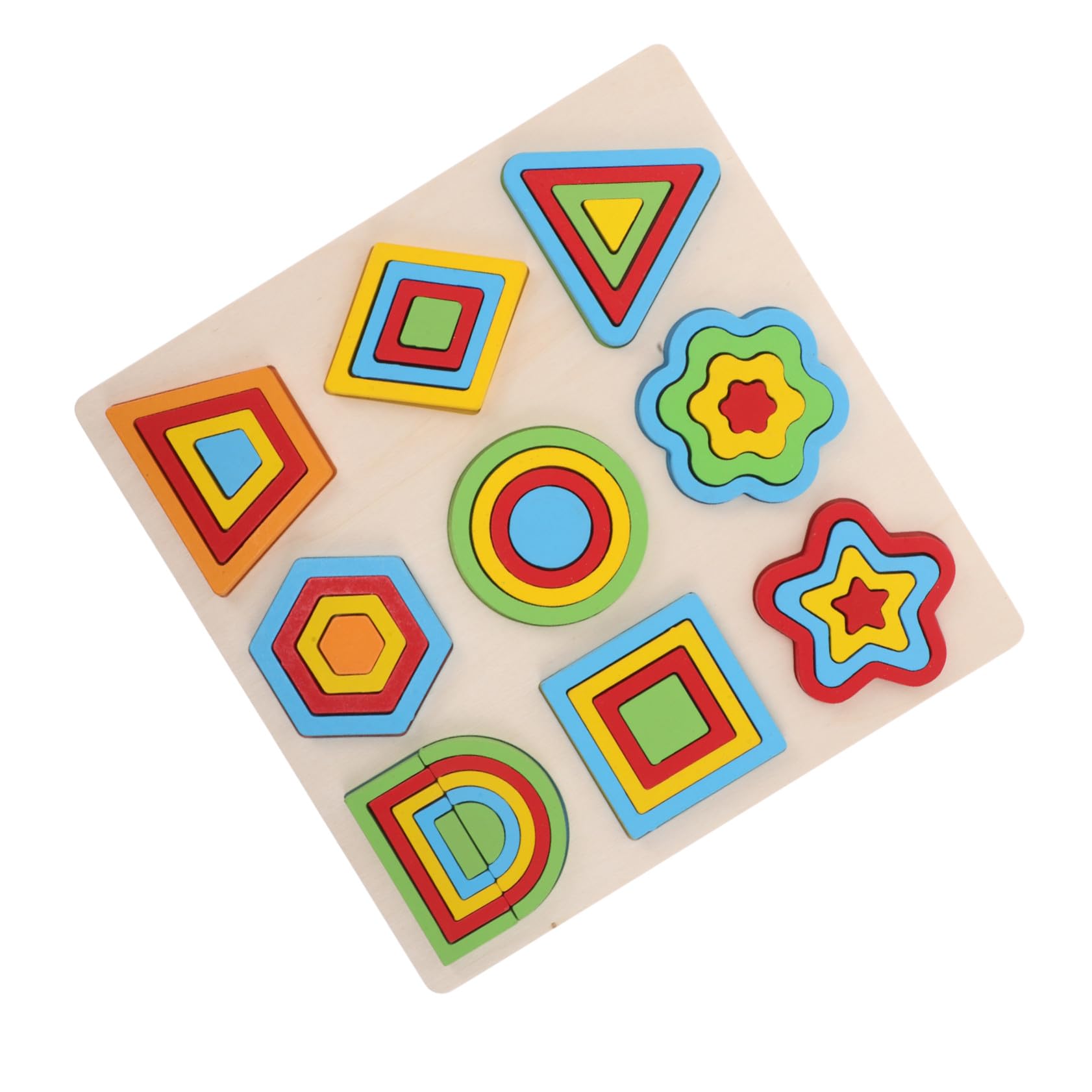 Rompecabezas de Formas Geométricas Montessori de Madera para Niños, Herramienta de Aprendizaje Versátil Juego Interactivo para Diversas Situaciones Educativas