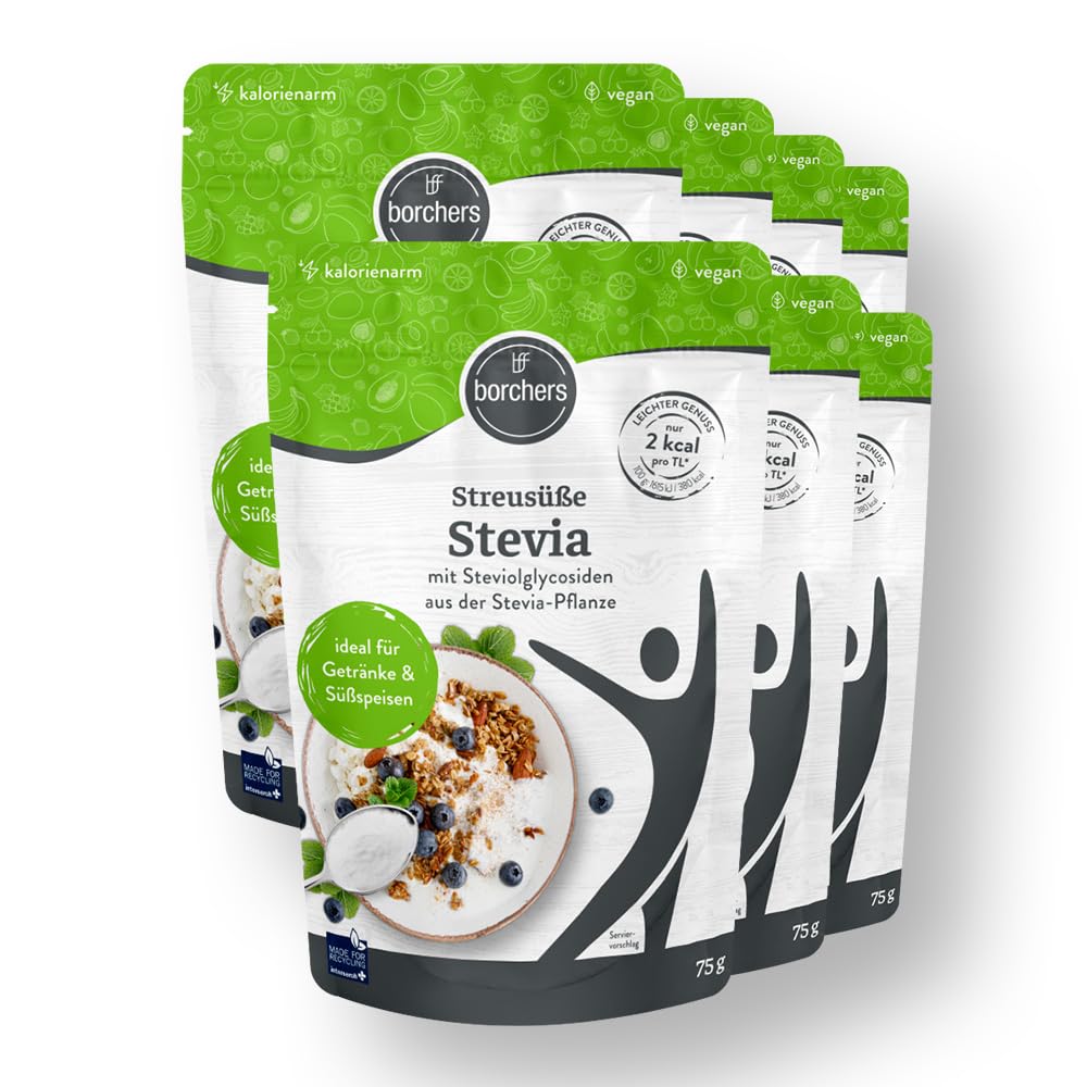 7 salsicce a base di Stevia | in sacchetto | alternativa allo zucchero | a basso contenuto calorico | dolcificante | 7 x 75 g sacchetti