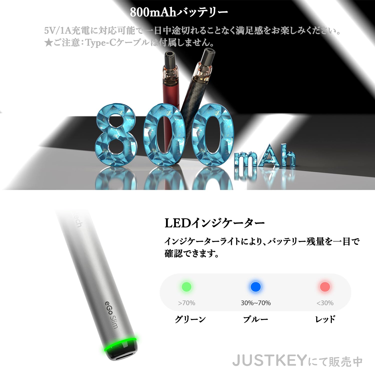 Amazon | 電子タバコJoy-etech2024 eGo Slim Podスターターキット ペン 