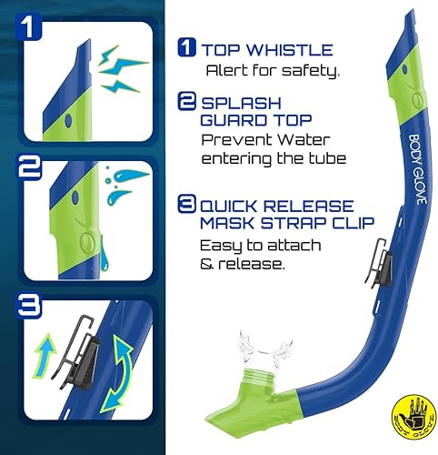 Miniatura 3 de Body Glove Aquatic - Grape Youth - Combo de máscara y esnórquel - Snorkel, buceo y natación - Vidrio templado para adultos-tubo flexible de