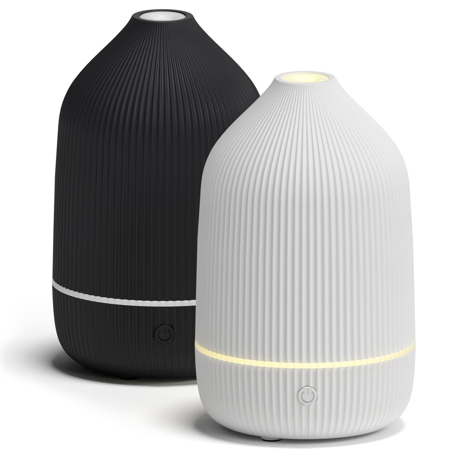 SALUBRITO Aroma Diffuser 2er-Pack, Weiß und Schwarz Diffusor für ätherische Öle, Ultraschall Aromatherapie Diffuser, 100ml Klein Diffuser für Zuhause Büro Yoga, Geschenk für Frauen