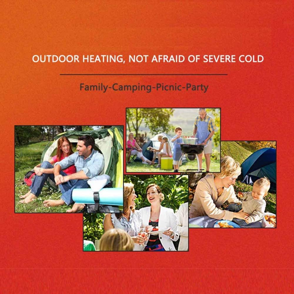 1.3KW Tragbare Gasheizung Für Outdoor Zeltheizung,Klein Campingküche Outdoor Gasstrahler Heizung Picknick Kocher, Winter Mobiles Gas Heizgerät Für Camping Angeln Wandern Caravan Zelt-Black
