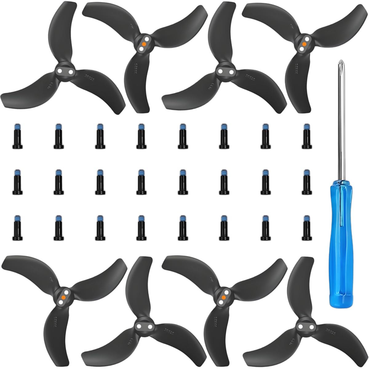 Hélices 3032S de Rechange pour Drone DJI Avata 2, Pales de Drone Pliables à démontage Rapide et à Faible Bruit, pièces et Accessoires pour Avata 2 avec vis et Tournevis (Noir)