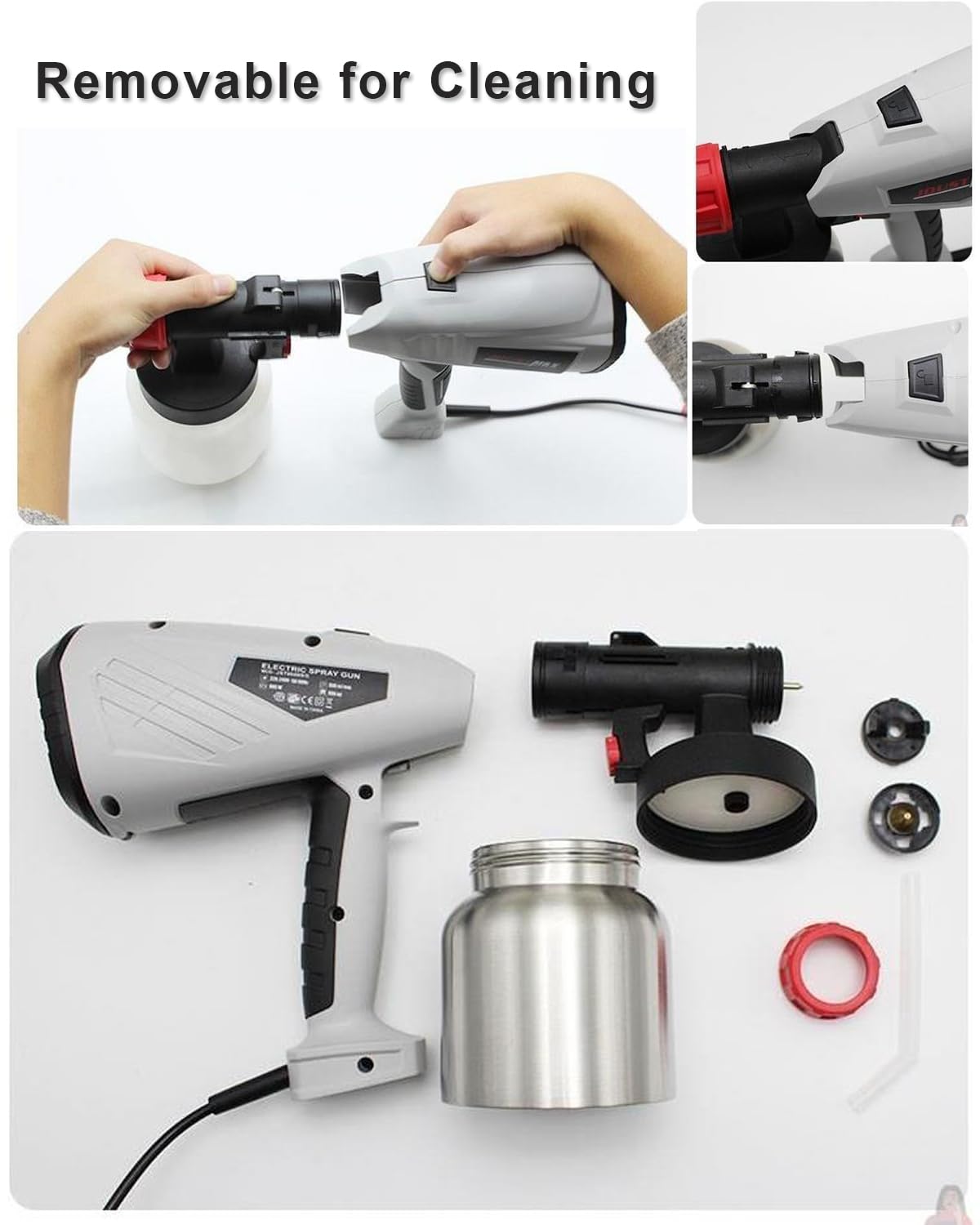 Pistola a Spruzzo per Cioccolato Da 800 W per Torte, Pistola a Spruzzo per Colorare Aerografo per Torte Fai Da Te Con Ugelli Da 1,3 mm, 2,6 mm, Per Pasticceri, Pittori