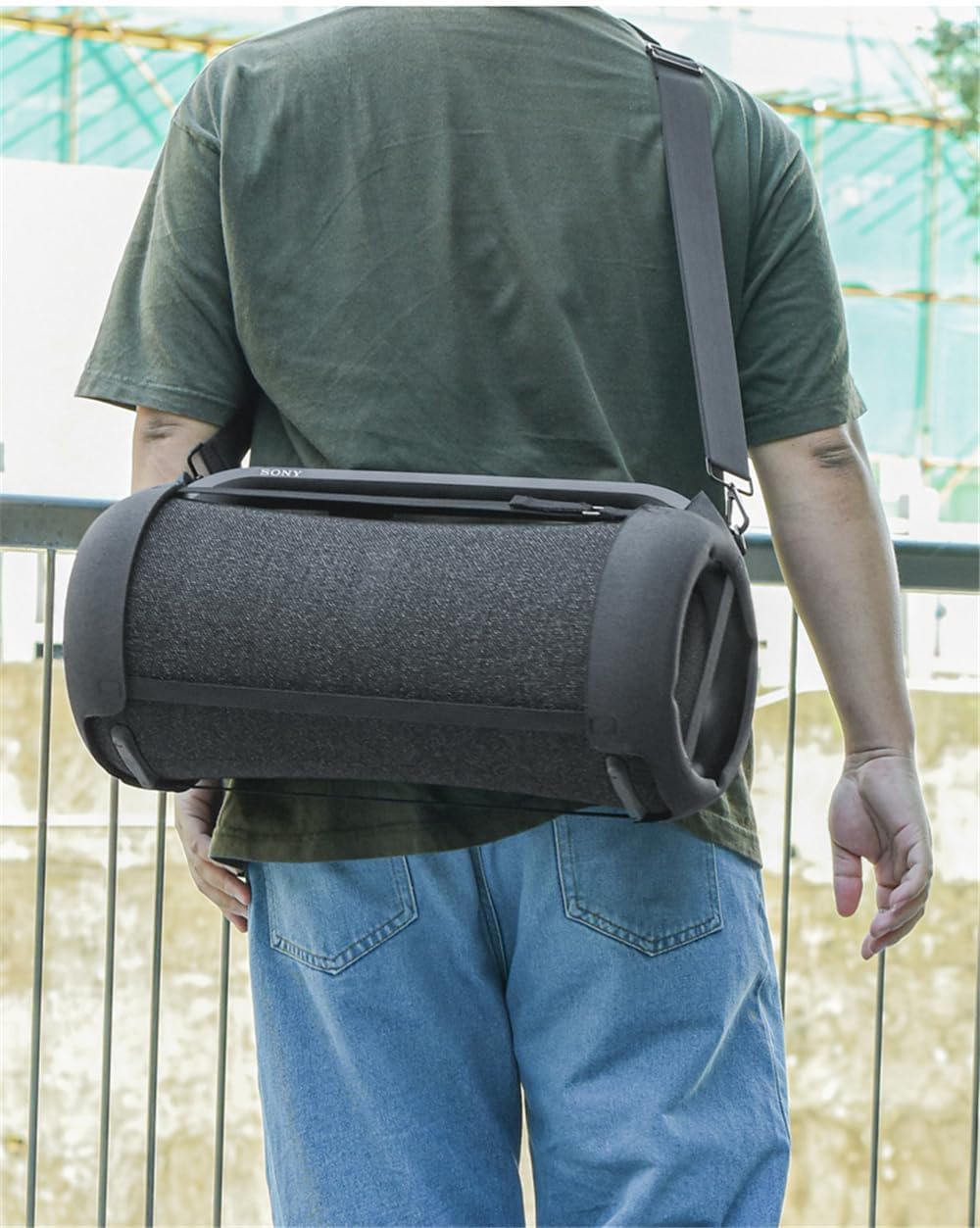 Portable Speaker Case for Sony SRS-XG500 X-Series, Travel Carrying Protective Sleeve EVA Case Audio Shoulder Strap Cover