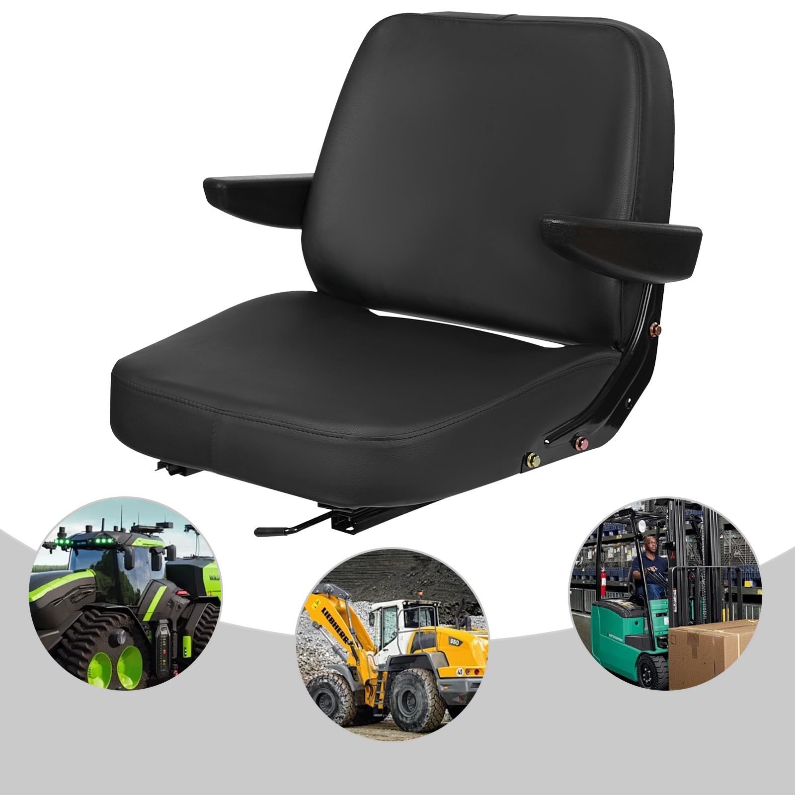 Universele tractorstoel, sleepstoel, hoogwaardige zitting voor vorkheftruck, zitmaaier, zitmaaier en minigraafmachine voor verschillende modellen