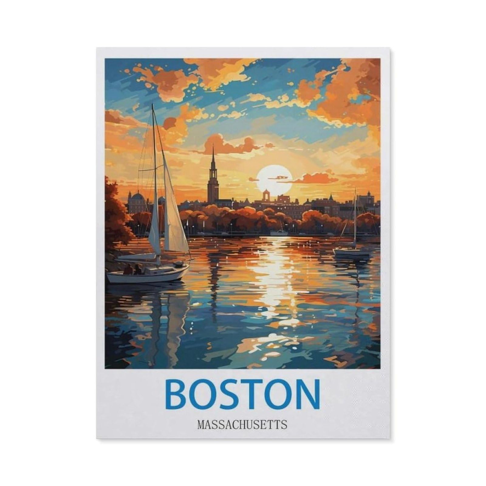 Metal Signs，Boston Massachusetts(15x30cm）