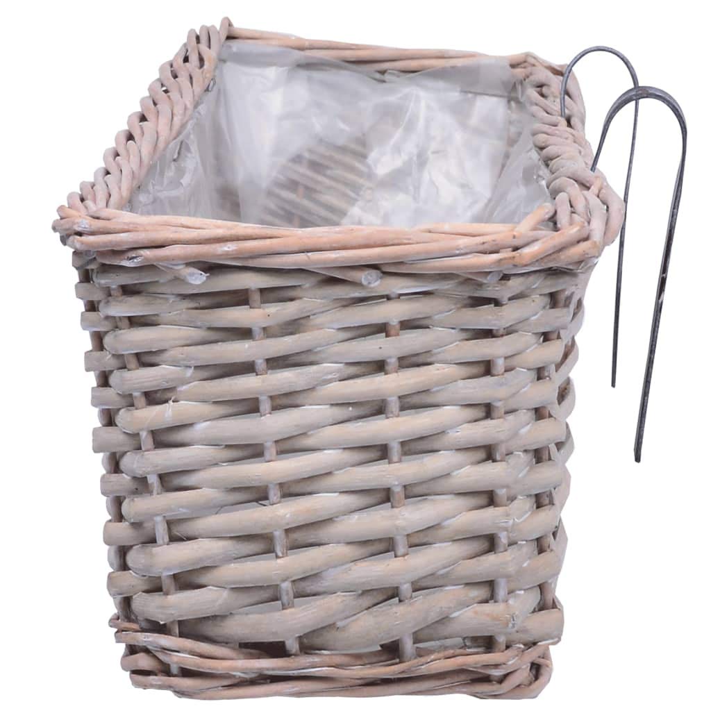 Tidyard 2 maceteros para balcón, jardineras, maceteros, maceteros de mimbre, con forro de polietileno, 80 cm