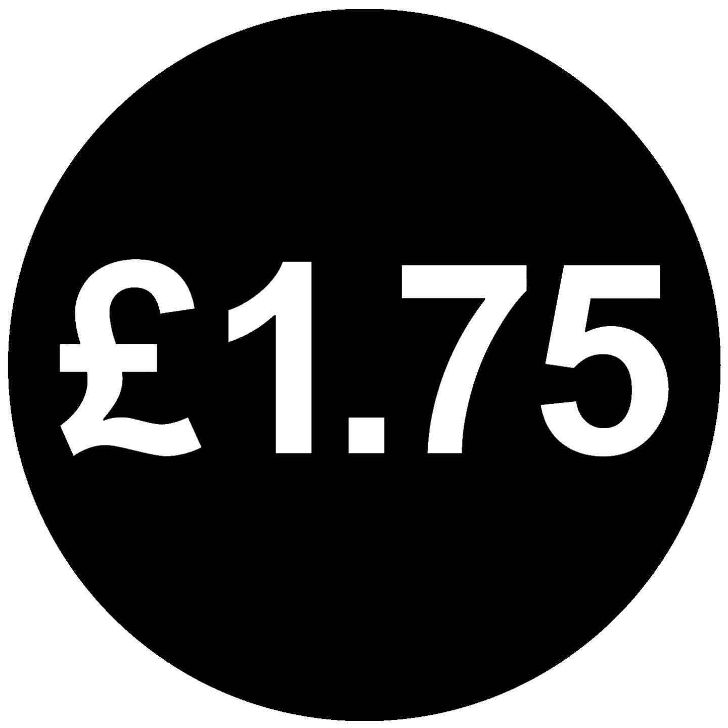 £ Black Price Stickers - 13mm, £1.75, 1000 — image 1