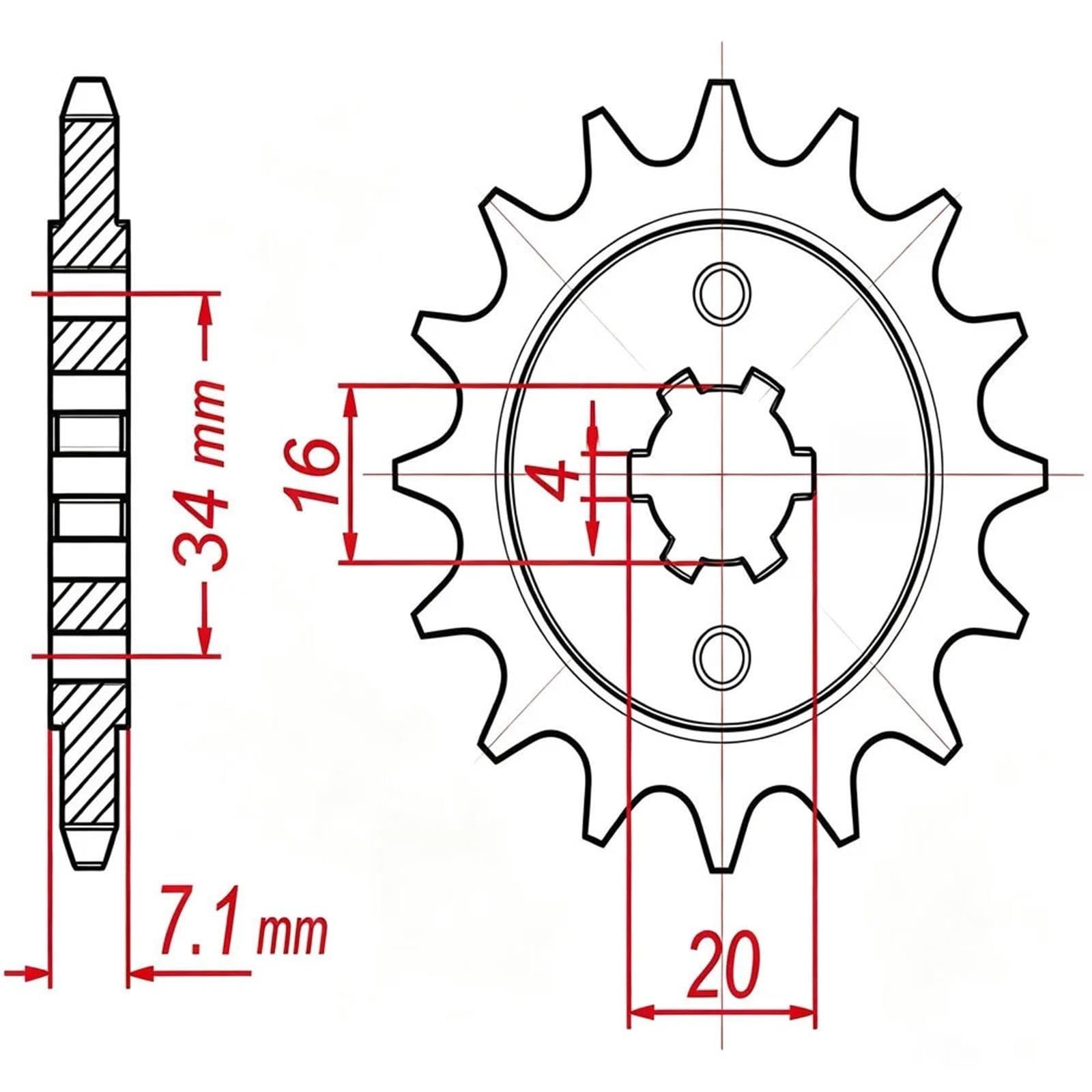 piñón Frontal de Acero Para KT/M 125 200 Du/ke RC