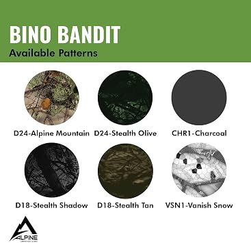 Bino Bandit - Water-Resistant Binocular Eyeshields to Block Glare and Reduce Eye-Strain- Alpine Mountain Camo