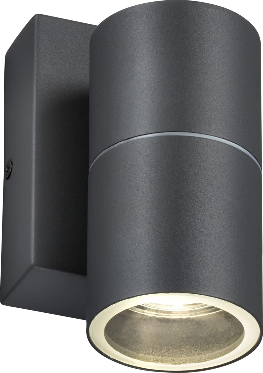 Knightsbridge Anthracite 230V Ip54 Gu10 Fixed Single Wall Light With Photocell Sensor