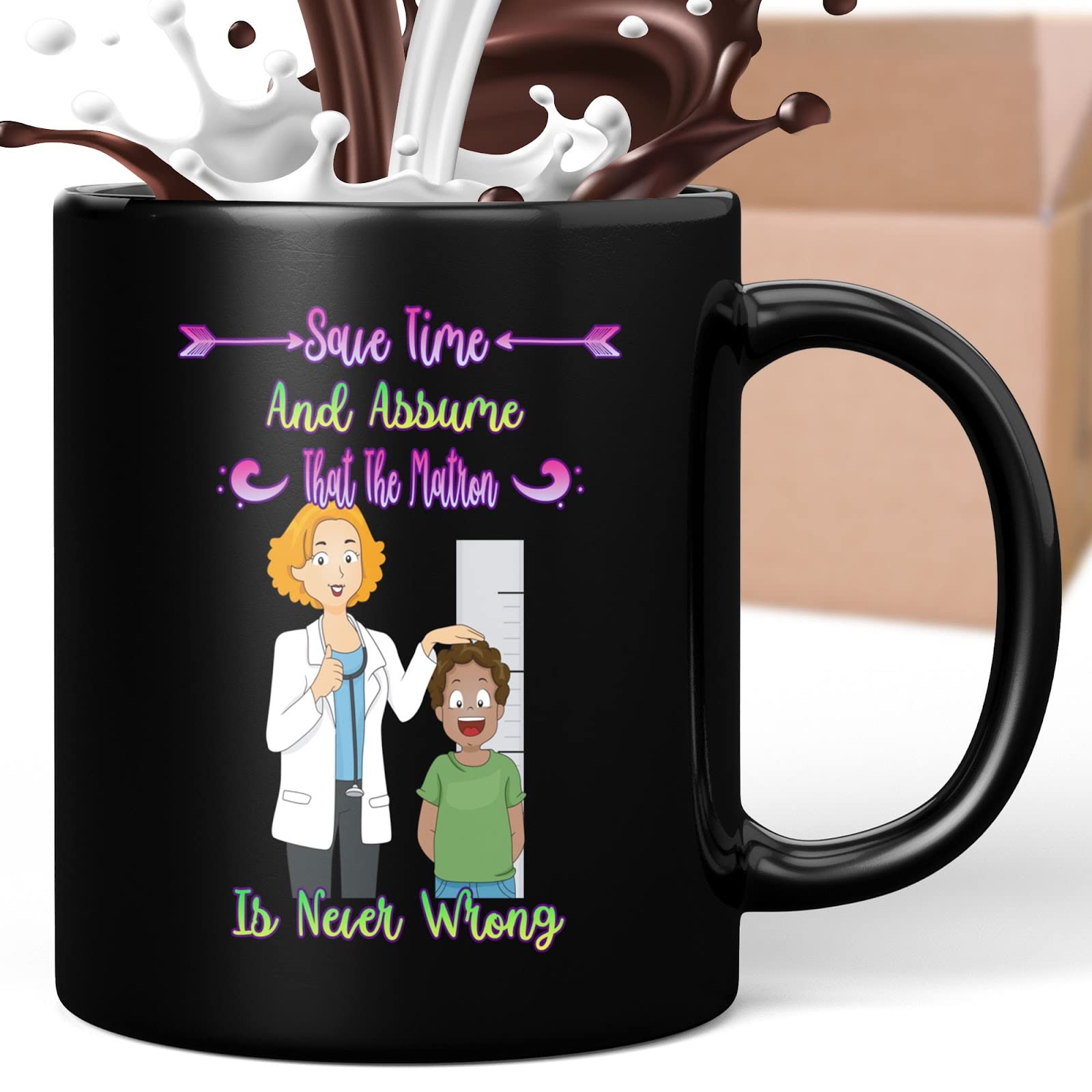 Coffee Mug Matron - Save and Assume That the Matron Is Never Wrong Funny Cups Gifts for , Family, Coworker, Father, Mother on Holidays, Year, Birthday Cup 207431