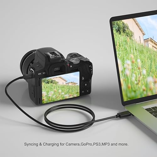 Miniatura 3 de Cable USB-C a Mini USB, cable de carga tipo C a Mini-B compatible con cámara Canon, cargador rápido para GoPro Hero 3+, Ti-84 Plus, controlador PS3,