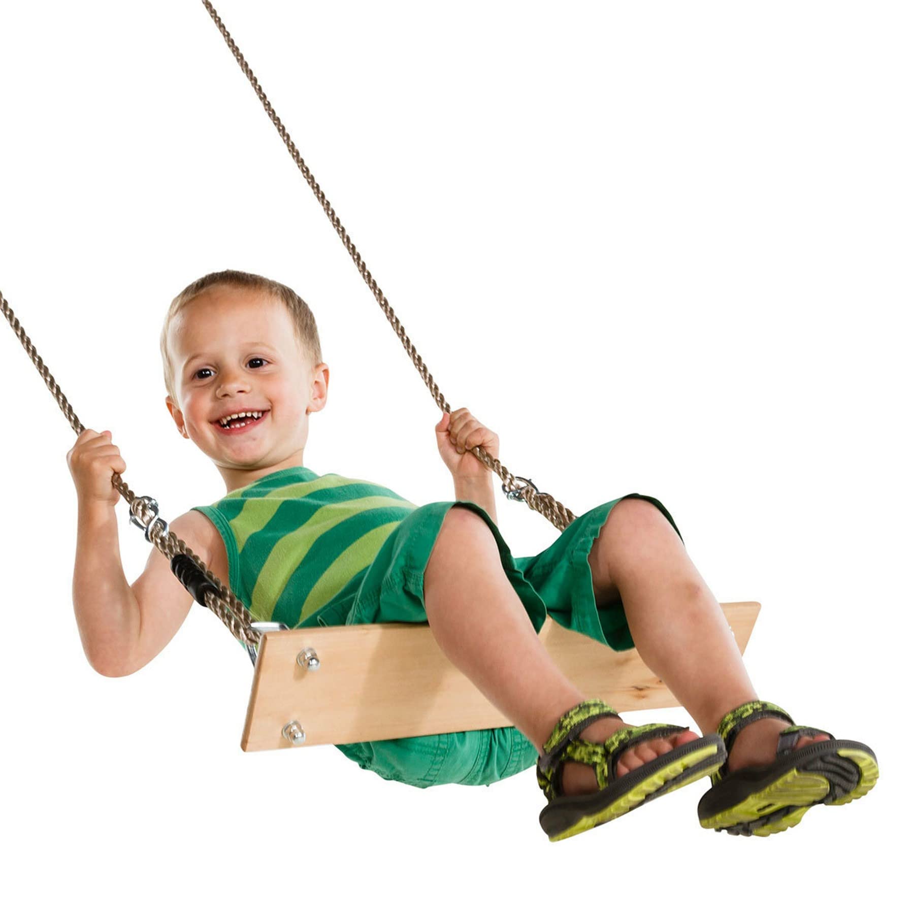Balançoire En Bois Idena Pour Enfants Dès 3 Ans | Cordes Réglables 100-180cm - Charge 50kg
