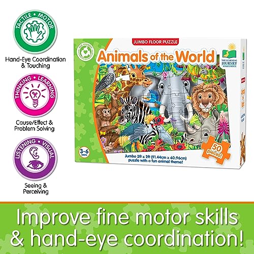 The Learning Journey: Jumbo Floor Puzzles - Animals of The World - Kids Puzzles, Kids Floor Puzzles For Kids Ages 4-8, Animal Puzzle, Award Winning Educational Toys