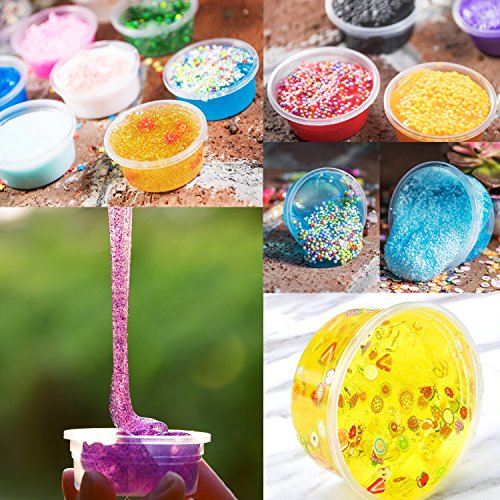 Image of Augshy Small Slime Containers With Lids, 50 Pack Hawaiian Shaved Ice Mold Jello Shot Cups Condiment Containers Plastic Portion Cups with Lids for Salad Dressing Food Storage Containers (2 oz)