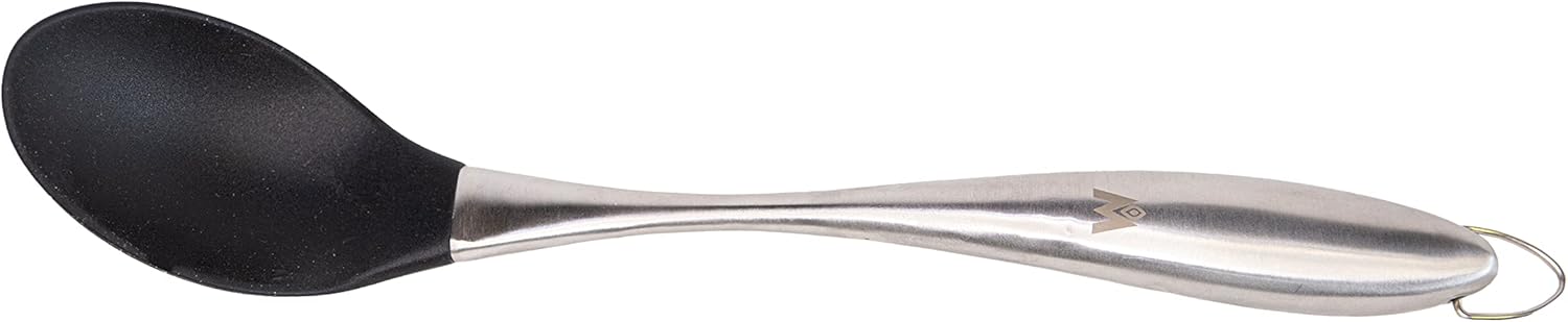 Magma CO10-233 Silicone Slotted Spoon | Non-Stick Safe, Heat Resistant to 400 Degrees, Stainless Steel Handle, BPA-Free, Cooking Utensil for Cookware