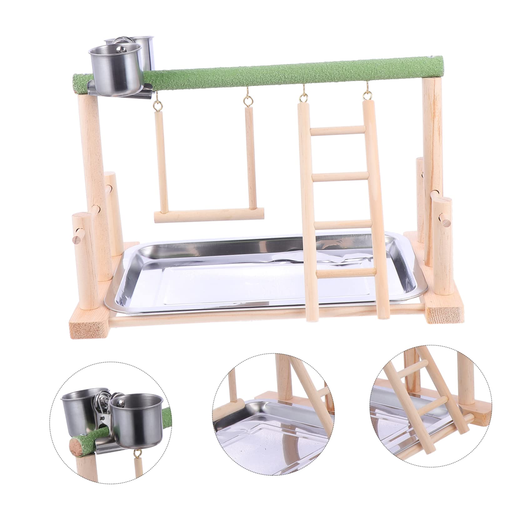 Milisten Playstand con Posatoi e Giocattoli per Uccelli Giochi per Pappagalli e Cockatiel per Arrampicarsi e Masticare Stabile