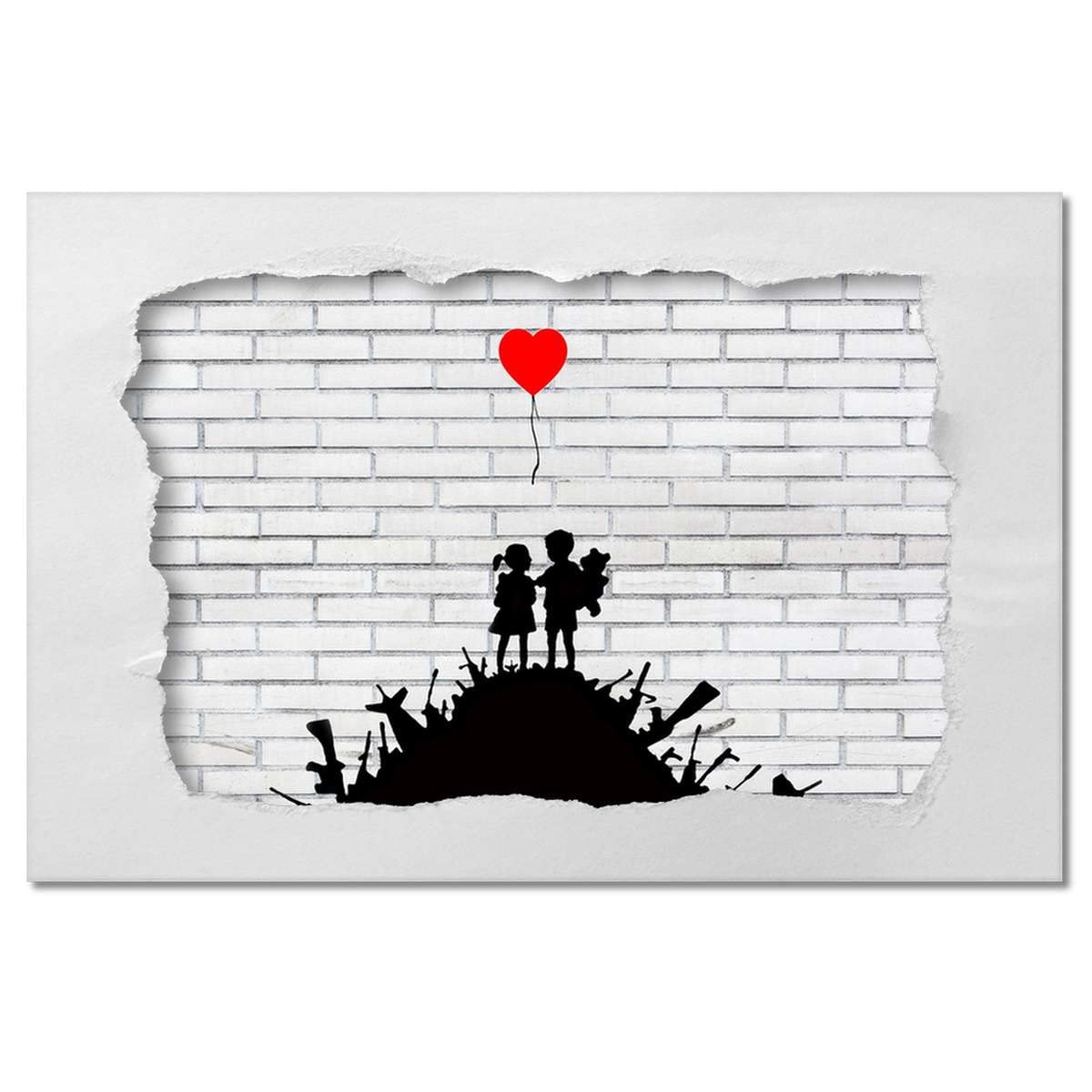 Pintura impresa en lienzo Arte de la pared Decoración 120x80cm Niños en un montón de armas Nº H8679M_WFPC1B