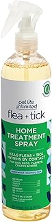 Pet Life Unlimited Plant-Powered Flea and Tick Spray, Flea Spray for Home - Plant-Based Flea Treatment for Home, Natural Flea and Tick Prevention for Dogs - Made in USA - 16 Ounce (Pack of 1)