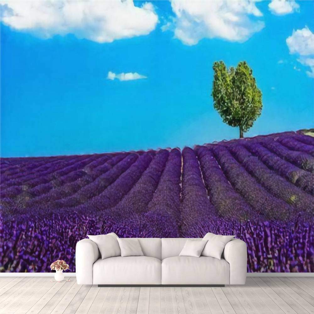 Modern 3D PVC Design Removable Wallpaper for Bedroom Living Room Valensole France 07/14/2019 Alpes de Haute Provence Provence Wallpaper Stick and Peel Wall Stickers Home Decor 100 * 144’’