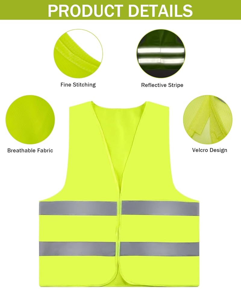 Giubbotti Alta Visibilità - 10 Pezzi Con Strisce Riflettenti Per Lavoro E Sport - Foto 12