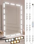 LED Vanity miroir lumières,Makeup bande de lumière avec variable pour la robe de vanité & Miroir de salle de bains éclairage,Ultra Lumineux, Style en bois de Holly,Miror non inclus
