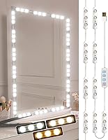 DLOMT LED Vanity Mirror Lights - Hollywood Style 108 LEDs, 3 Color Temps, 10-Level Dimmable USB Stick-On Makeup Lights for Bathroom (Mirror Not Included)