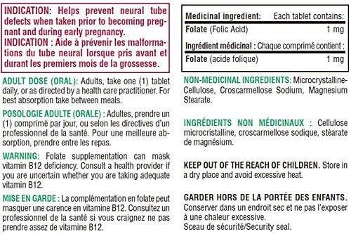 Nature's Bounty Folic Acid 1 mg 150 Tablets (Packaging May Vary)