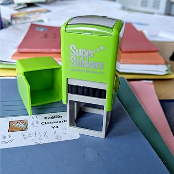 SuperStickers Star Pre Inked Stamper - Green,28mm