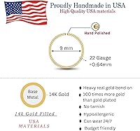 Vista 36 de LUCKYJEWUS Argolla pequeña y delgada de oro o plata de ley para perforación de nariz de mujer Dorado