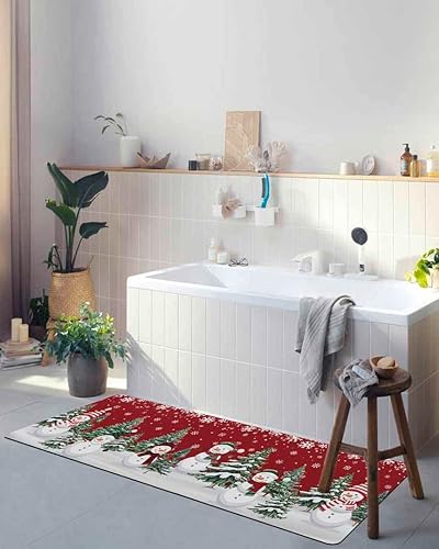 Miniatura 5 de Tapete de baño con muñecos de nieve de Navidad para bañera, antideslizante, de secado rápido y absorbente, tierra de diatomeas, ducha, fregadero,