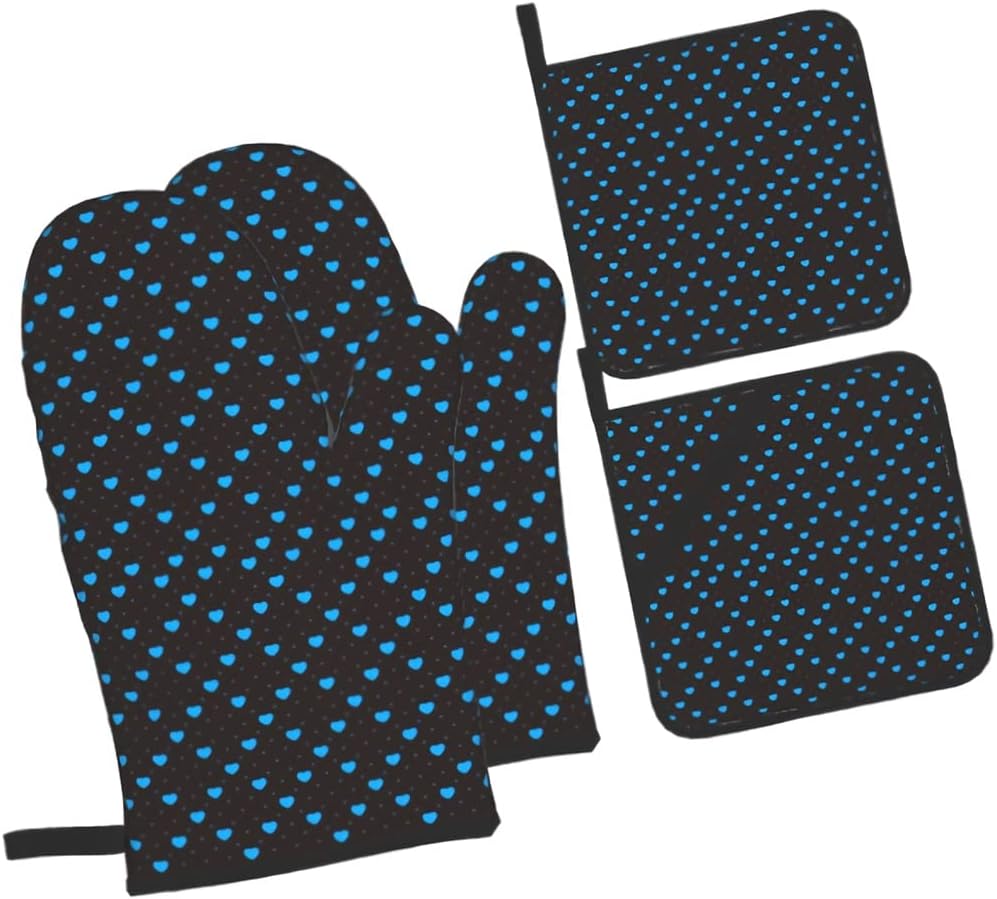 Oven Mitts and Pot Holders Set 4pc Thicken Heat-Resistant Gloves and for Baking